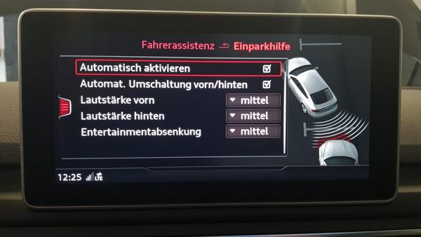 Komplett-Set Parklenkassistent für Audi A5 F5 Einparkhilfe vorne +